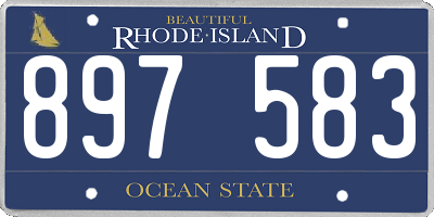 RI license plate 897583