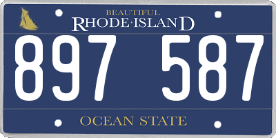 RI license plate 897587
