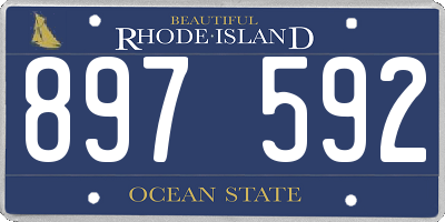 RI license plate 897592
