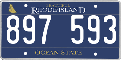 RI license plate 897593