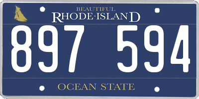 RI license plate 897594