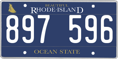 RI license plate 897596