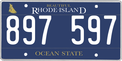 RI license plate 897597
