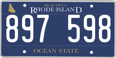 RI license plate 897598