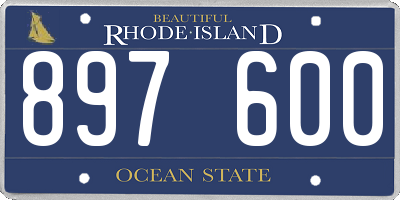 RI license plate 897600