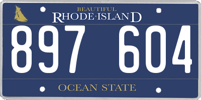 RI license plate 897604