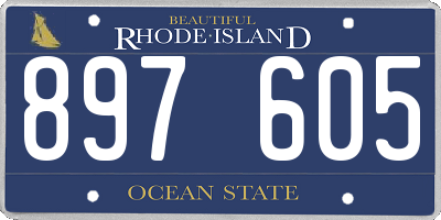 RI license plate 897605