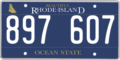 RI license plate 897607