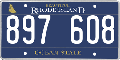 RI license plate 897608
