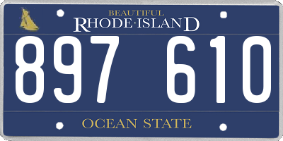 RI license plate 897610