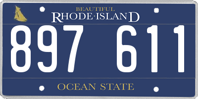 RI license plate 897611