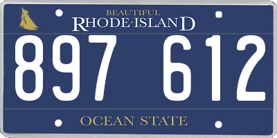 RI license plate 897612