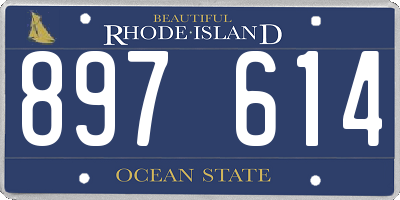 RI license plate 897614