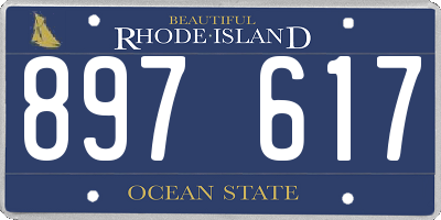 RI license plate 897617