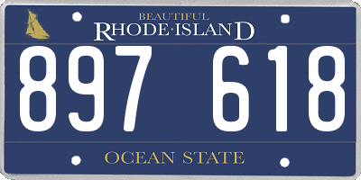 RI license plate 897618