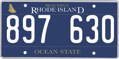 RI license plate 897630
