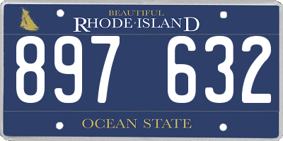 RI license plate 897632
