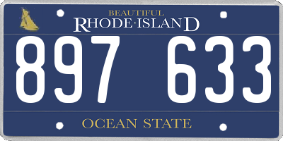 RI license plate 897633