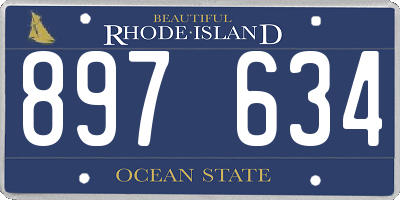 RI license plate 897634
