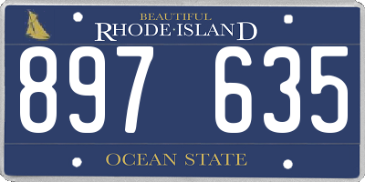 RI license plate 897635
