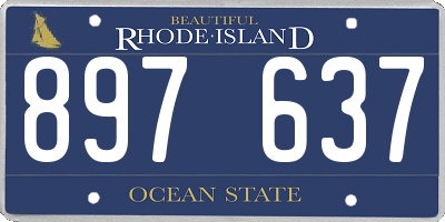 RI license plate 897637