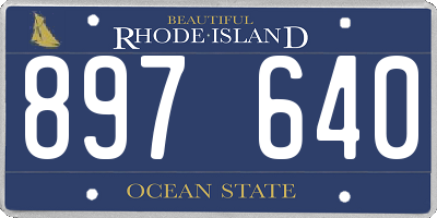 RI license plate 897640