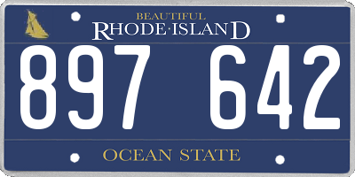 RI license plate 897642