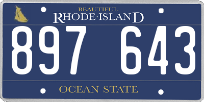 RI license plate 897643