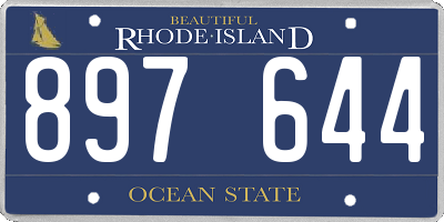RI license plate 897644