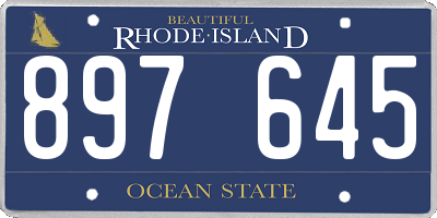 RI license plate 897645