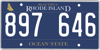 RI license plate 897646