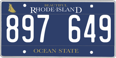 RI license plate 897649