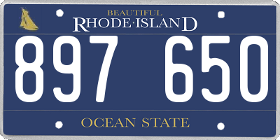 RI license plate 897650