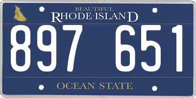 RI license plate 897651