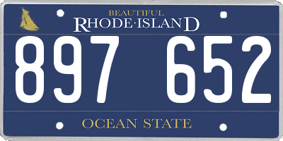 RI license plate 897652