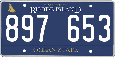 RI license plate 897653