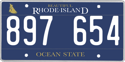 RI license plate 897654