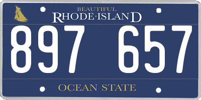 RI license plate 897657