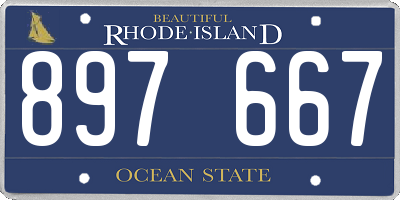 RI license plate 897667