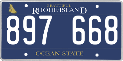 RI license plate 897668