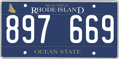 RI license plate 897669