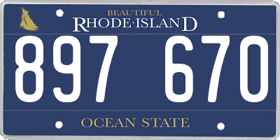 RI license plate 897670