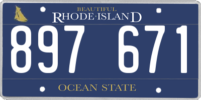 RI license plate 897671