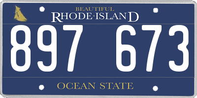 RI license plate 897673