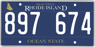 RI license plate 897674