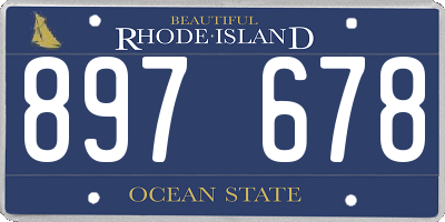 RI license plate 897678