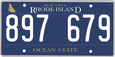 RI license plate 897679