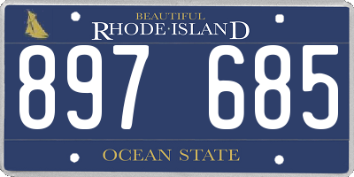 RI license plate 897685
