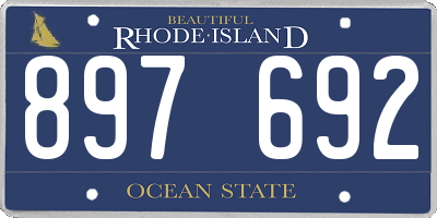 RI license plate 897692