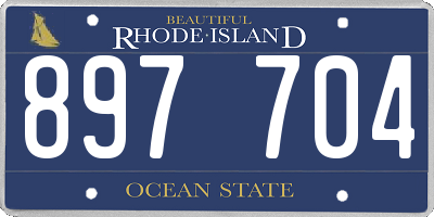 RI license plate 897704